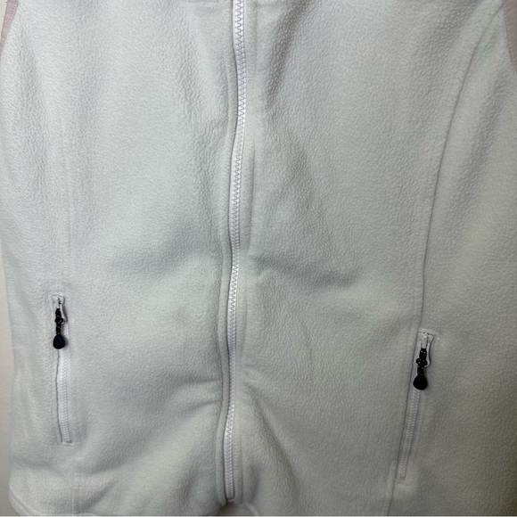 Vineyard Vines Fleece Jacket Women White‎ Solid Full Zip Vest Pocket Collar Sz M - Picture 9 of 9